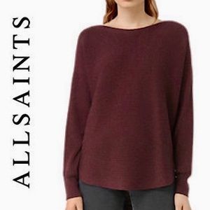 All Saints Eisa 100% Merino Wool Ribbed Sweater